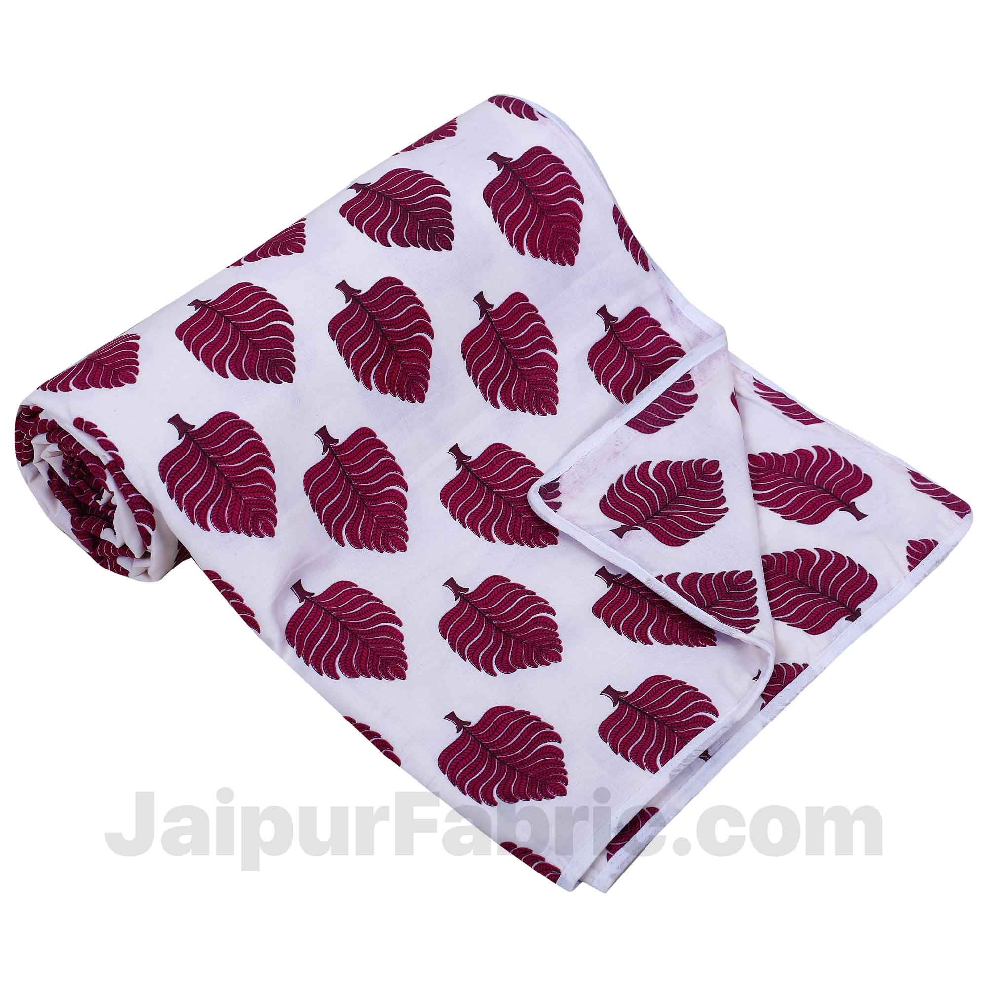 Pure Cotton Petal Print Reversible Single Bed Blanket